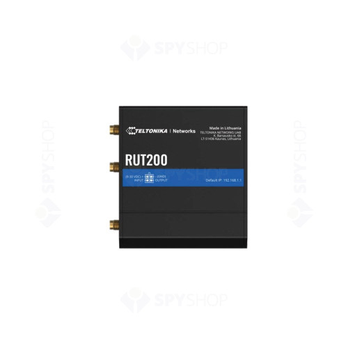 Router industrial IP Teltonika RUT200, Cat4, 4G LTE, 150 Mbps, IoT, GSM, SMS/apel, antena SMA