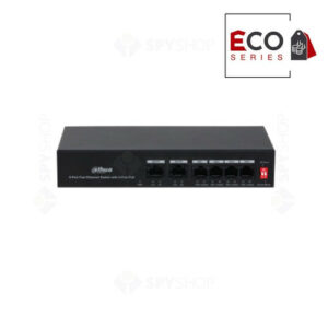 Switch 4 porturi Dahua Eco Series PFS3006-4ET-36, 10/100 Mbps, 1.2 Gbps, 0.89 Mpps, PoE