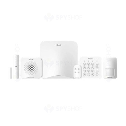 Kit alarma wireless Hikvision Hilook ALARM-A201PS-KIT1-16WE, 16 zone, WiFi/4G LTE, 868 MHz, PIR, pet imunity, plug and play