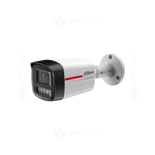 Camera supraveghere exterior IP Dahua WizColor WizSense IPC-HFW2649TL-S-LED-0280B-PRO, 6 MP, 2.8 mm, Lumina calda 50 m, microfon, slot card, PoE