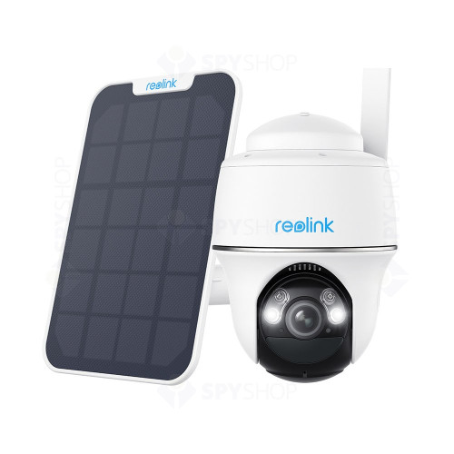 Camera supraveghere GSM 4G Speed Dome Reolink Go PT Plus G430+SOLAR, 5 MP, microfon si difuzor, IR 10 m, PIR, slot card, zoom digital 10x, acumulator 6000 mAh + panou solar, cablu 4 m, mufa USB-C