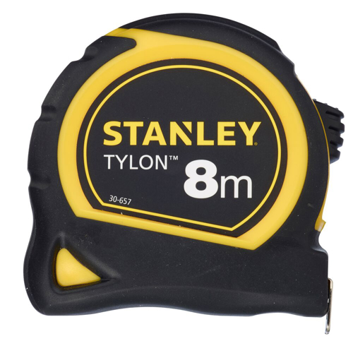Stanley 0-30-657, ruleta Tylon 8m, tru-zero, protectie din cauciuc, anti-alunecare, 8m x 25mm, blister
