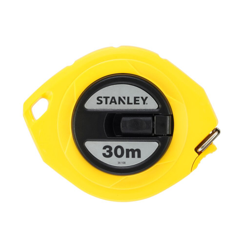Stanley 0-34-108, ruleta inchisa cu banda de otel 30m, carlig pliabil, lama protejata, manivela pentru mulinare, 30m x 10mm, blister