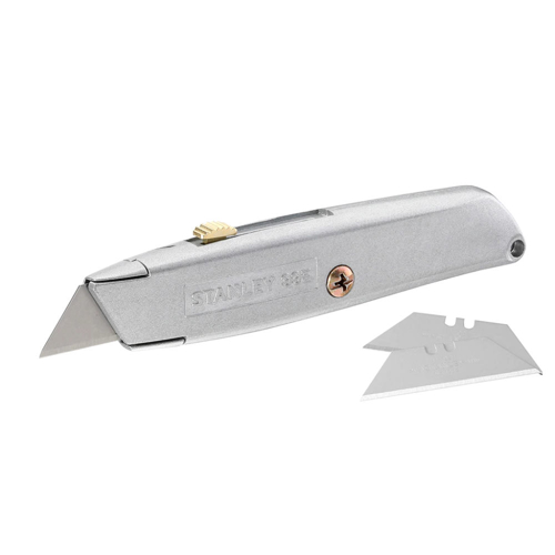 Stanley 2-10-099, Cutter metalic 99E cu lama retractabila, 160mm + 3 lame trapezoidale 62mm