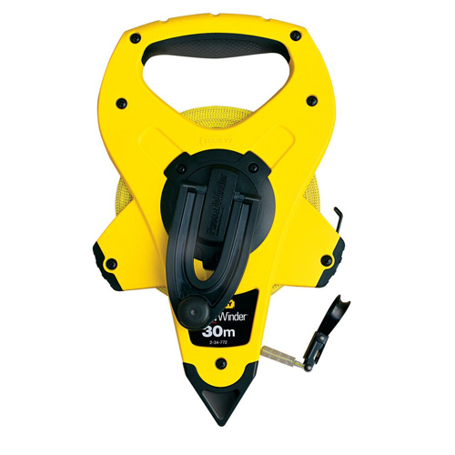 Stanley 2-34-772, ruleta deschisa cu banda din fibra de sticla 30m, PowerWinder, carlig tru-zero, mulinare rapida, 30m x 12.7mm