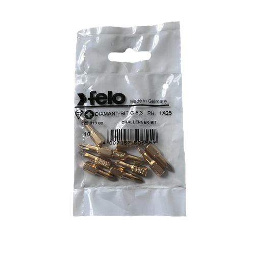 Set 10 biti Felo, seria Diamantati profil Philips, C6.3, PH1, 25mm