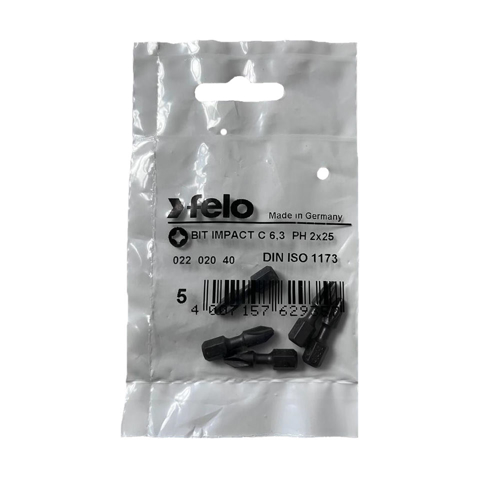 Set 5 biti Felo, seria Impact profil Philips, C6.3, PH2, 25mm