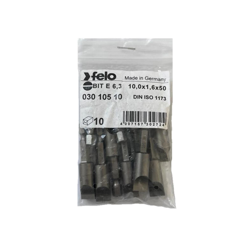 Set 10 biti Felo, seria Industrial profil Drept, E6.3, 10.0x1.6mm, 50mm