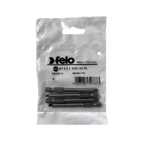 Set 5 biti Felo, seria Industrial profil Drept, E6.3, 5.5x1.0mm, 70mm
