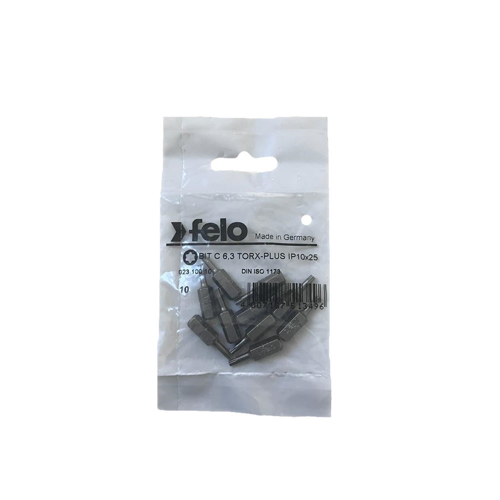 Set 10 biti Felo, seria Industrial profil Torx Plus, C6.3, IP10, 25mm