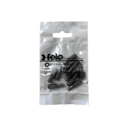Set 10 biti Felo, seria Industrial profil Torx, C6.3, TX25, 25mm