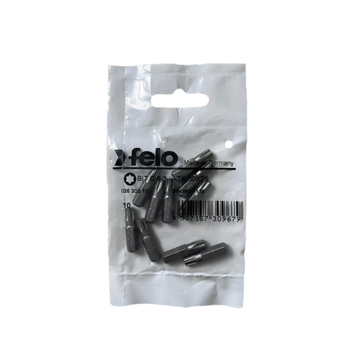 Set 10 biti Felo, seria Industrial profil Torx, C6.3, TX30, 25mm