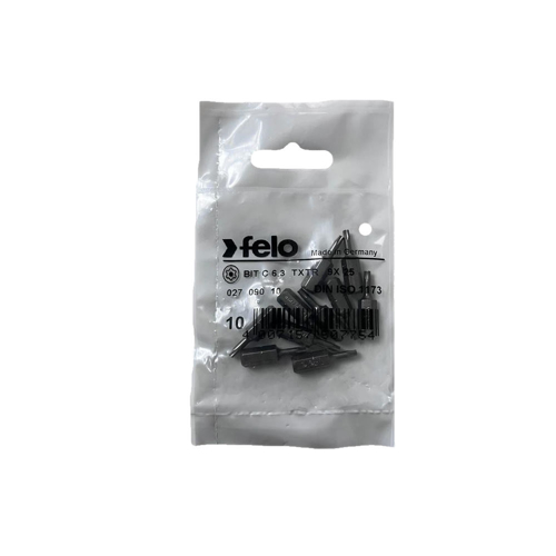 Set 10 biti Felo, seria Industrial profil Torx TR, C6.3, TTX9, 25mm