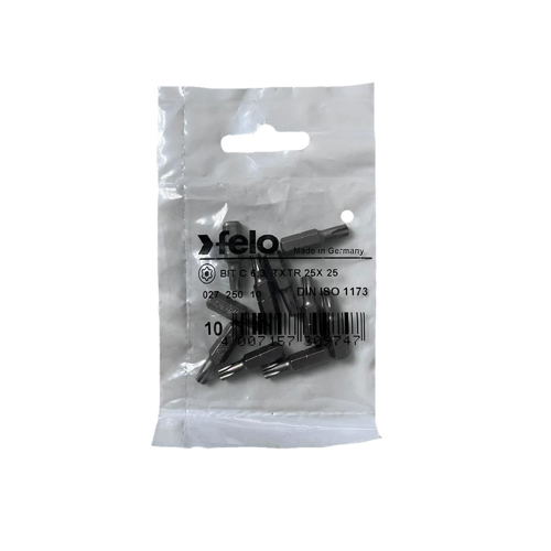 Set 10 biti Felo, seria Industrial profil Torx TR, C6.3, TTX25, 25mm