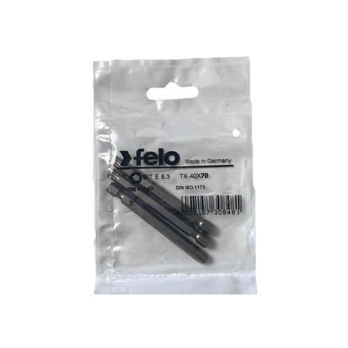 Set 3 biti Felo, seria Industrial profil Torx, E6.3, TX40, 70mm