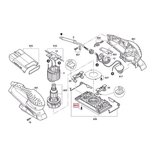 SKIL 2610398584, Placa de baza pentru slefuitorul cu vibratii SKIL 7361