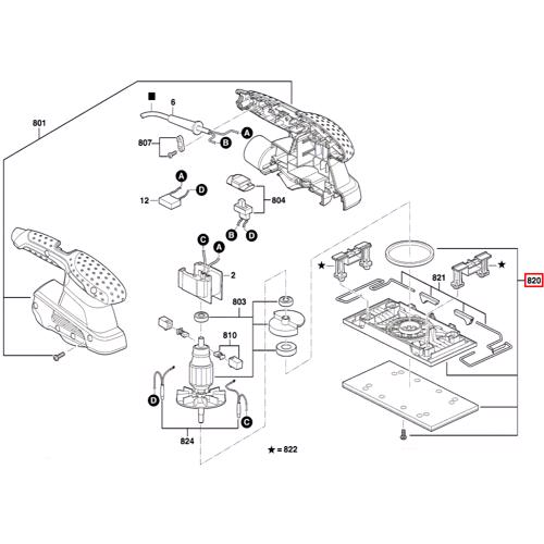 SKIL 2610Z06065 , Kit placa de baza pentru slefuitorul cu vibratii 7338