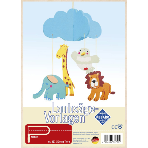 Pebaro 337S, Sablon din lemn, little animals, pentru traforaj, dimensiunea A4
