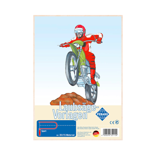 Pebaro 351/1S, Sablon din lemn, motocicleta, pentru traforaj, dimensiunea A4
