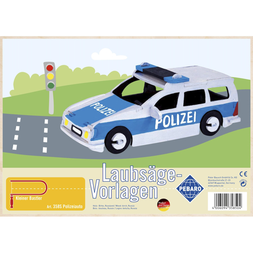 Pebaro 358S, Sablon din lemn, masina de politie, pentru traforaj, dimensiunea A4