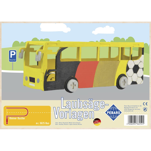 Pebaro 362S, Sablon din lemn, autobuz, pentru traforaj, dimensiunea A4