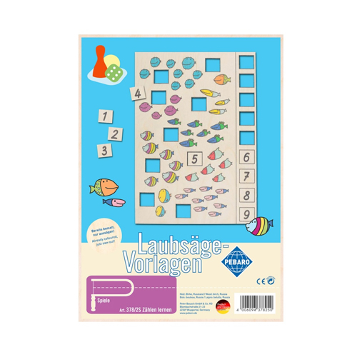Pebaro 378/2S, Sablon din lemn, invata sa numeri, pentru traforaj, dimensiunea A4