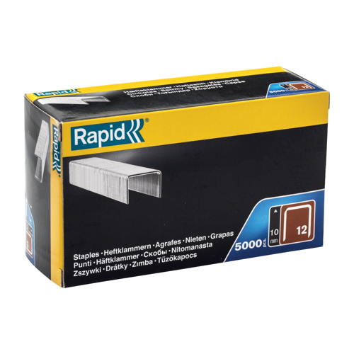Rapid 40100519, set de 5000 de capse cu fir plat No. 12, 10 mm