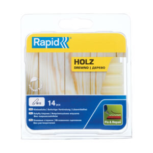 Rapid 40107947, set 14 batoane de adeziv, lemn, galbene, 12 x 94 mm