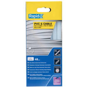 Rapid 5001413, set 48 batoane de adeziv, cabluri si PVC, transparente, 12 x 190 mm