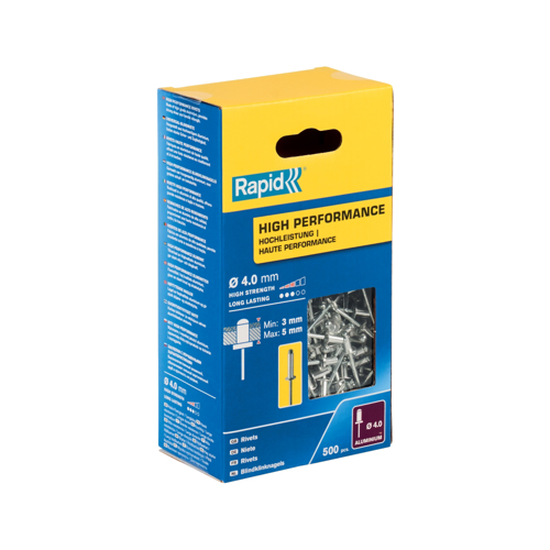 Rapid 5001432, set 500 de nituri high performance, Ø4.0 x 8 mm