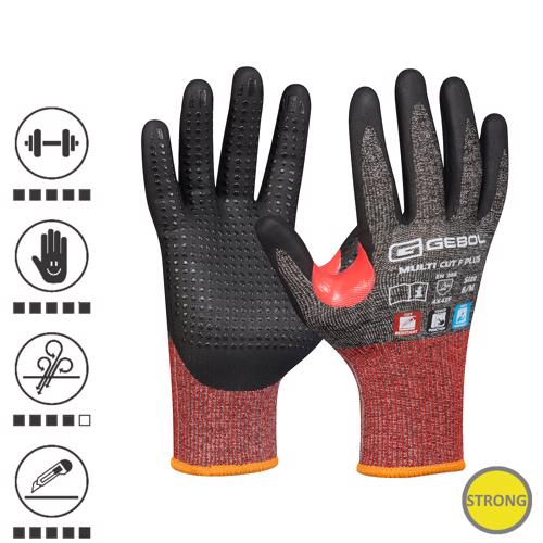 Gebol 709422_10, Manusi de protectie Master Cut F Plus, protectie impotriva taierii, acoperire cu spuma de nitril, finisaj nisipos, uz profesional, marimea 10/XL