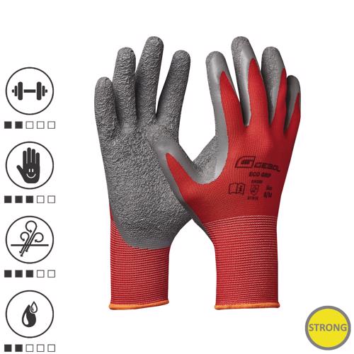 Gebol 709691, Manusi de protectie Eco Grip, din poliester, acoperire din latex cu textura striata, uz profesional, marimea 10/XL