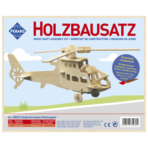 Pebaro 850/3, Kit constructie din lemn, elicopter, 24 piese