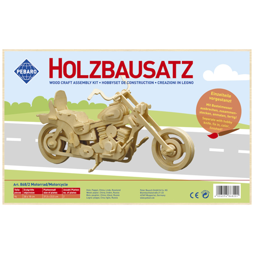 Pebaro 868/2, Kit constructie din lemn, motocicleta, 96 piese