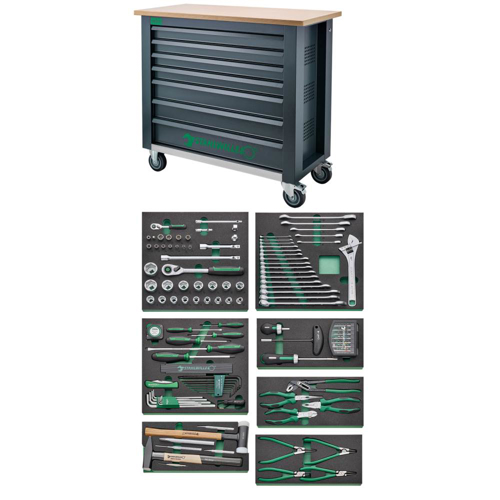 Banc de lucru cu sortiment de 161 scule Stahlwille, WB 625/161QR