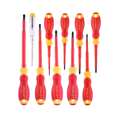 Stanley STHT60032-0, Set 10 surubelnite subtiri VDE, tip PZ, PH drepte si tester de tensiune