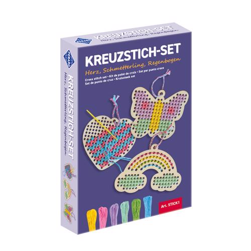Pebaro STICK1, Set creativ broderie: Inima, fluture, curcubeu