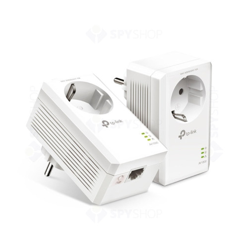 Kit adaptor Powerline Gigabit Passthrough TP-Link AV1000 TL-PA7017P KIT, plug and play, 1000 Mbps