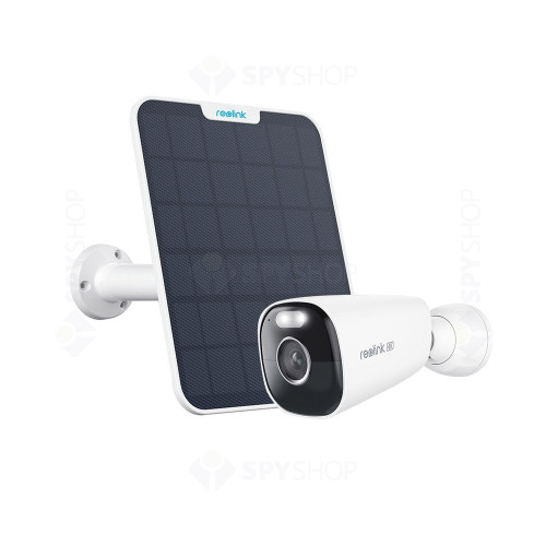 Kit camera supraveghere wireless Reolink Full Color Argus Eco Ultra B360, 4K, Lumina alba / IR 10m, microfon si difuzor, slot card, vizualizare de pe telefon + panou solar