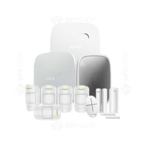 Sistem de alarma wireless Ajax Smart StarterKit 4G, Ethernet + 2x slot SIM, 868 MHz, 2000 m, tamper, back-up, alb