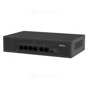 Switch cu 6 porturi Imou SF106P, 10/100 Mbps, 1.2 Gbps, 4 porturi PoE, 2 porturi uplink, buget PoE 45W, fara management